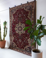 Vintage Turkish rug in a living room setting, pile rug, Turkish rug, vintage rug, portland, rug shop, bright colors, wild shaman, soft rug, bold color, Portland, Oregon, rug store, rug shop, local shop, antique rug