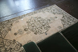 Old Faded Anatolian Turkish Rug 4ftx7.1ft