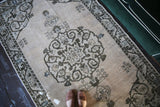 Old Faded Anatolian Turkish Rug 4ftx7.1ft