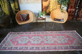 Vintage Turkish Faded Anatolian Runner Rug 3ftx9ft