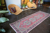 Vintage Turkish Faded Anatolian Runner Rug 3ftx9ft