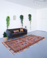 orange, green, bright color, antique, oushak rug, portland rug shop, rug store, wild shaman