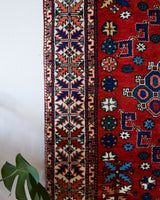 Vintage Turkish rug in a living room setting, pile rug, Turkish rug, vintage rug, portland, rug shop, bright colors, wild shaman, soft rug, bold color, Portland, Oregon, rug store, rug shop, local shop