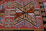 orange, green, bright color, antique, oushak rug, portland rug shop, rug store, wild shaman