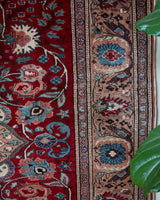 Vintage Turkish rug in a living room setting, pile rug, Turkish rug, vintage rug, portland, rug shop, bright colors, wild shaman, soft rug, bold color, Portland, Oregon, rug store, rug shop, local shop, antique rug