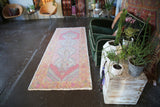 Vintage Turkish Faded Anatolian Runner Rug 3.3ftx8.5ft