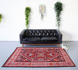 orange, green, bright color, antique, oushak rug, portland rug shop, rug store, wild shaman