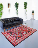 orange, green, bright color, antique, oushak rug, portland rug shop, rug store, wild shaman