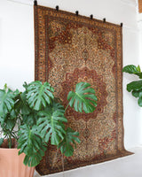 Vintage Turkish rug in living room setting, old rug, antique rug, pastel colors, faded colors, Turkish rug, vintage rug, soft rug, Portland, Oregon, rug store, rug shop, local shop