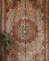 Vintage Turkish rug in living room setting, old rug, antique rug, pastel colors, faded colors, Turkish rug, vintage rug, soft rug, Portland, Oregon, rug store, rug shop, local shop