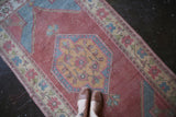 Vintage Faded Anatolian Rug 3.2ftx6.7ft