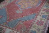 Vintage Faded Anatolian Rug 3.2ftx6.7ft