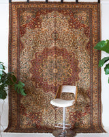 Vintage Turkish rug in living room setting, old rug, antique rug, pastel colors, faded colors, Turkish rug, vintage rug, soft rug, Portland, Oregon, rug store, rug shop, local shop