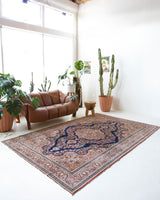 Vintage Turkish rug in a living room setting, pile rug, Turkish rug, vintage rug, portland, rug shop, bright colors, wild shaman, soft rug, bold color, Portland, Oregon, rug store, rug shop, local shop, antique rug