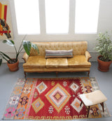 orange, green, bright color, antique, oushak rug, portland rug shop, rug store, wild shaman