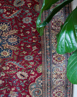 Vintage Turkish rug in a living room setting, pile rug, Turkish rug, vintage rug, portland, rug shop, bright colors, wild shaman, soft rug, bold color, Portland, Oregon, rug store, rug shop, local shop, antique rug