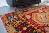 orange, green, bright color, antique, oushak rug, portland rug shop, rug store, wild shaman