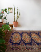 Vintage Turkish rug in a living room setting, pile rug, Turkish rug, vintage rug, portland, rug shop, bright colors, wild shaman, soft rug, bold color, Portland, Oregon, rug store, rug shop, local shop, antique rug