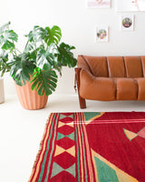 Turkish rug, vintage rug, flat weave, kilim rug, large area rug, square rug, Wild Shaman, Portland, Oregon, rug store, rug shop, local shop, bright colors, area rug, bold color