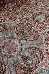 Vintage Turkish mini rug in room decor setting, old rug, antique rug, pastel colors, faded colors, Turkish rug, vintage rug, soft rug, Portland, Oregon, rug store, rug shop, local shop,  bright colors, bold colors