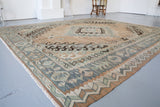 Old Oushak Kilim 9ftx10.7ft