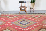 Vintage Turkish Denizli Kilim Rug 7'2"x9'2"