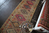 Old Kurdish Herki Runner 2.8ftx10.10ft