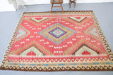 Vintage Turkish Denizli Kilim Rug 7'2"x9'2"