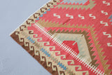 Vintage Turkish Denizli Kilim Rug 7'2"x9'2"