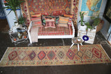 Old Kurdish Herki Runner 2.8ftx10.10ft