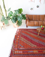 Turkish rug, vintage rug, flat weave, kilim rug, large area rug, square rug, Wild Shaman, Portland, Oregon, rug store, rug shop, local shop, bright colors, area rug, bold color