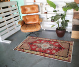 Vintage Faded Anatolian Turkish Rug 2.9ft x 5.2ft