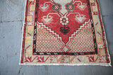 Vintage Faded Anatolian Turkish Rug 2.9ft x 5.2ft