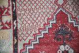 Vintage Faded Anatolian Turkish Rug 2.9ft x 5.2ft