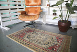 Old Faded Anatolian Rug 2.8ftx4.7ft