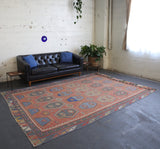 old rug, antique rug, earthy colors, faded colors, turkish rug, vintage rug, flat weave, kilim rug, large area rug, square rug, Wild Shaman, Portland, Oregon, rug store, rug shop, local shop