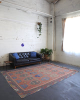 old rug, antique rug, earthy colors, faded colors, turkish rug, vintage rug, flat weave, kilim rug, large area rug, square rug, Wild Shaman, Portland, Oregon, rug store, rug shop, local shop