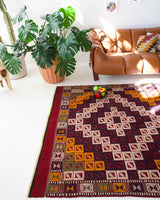 Turkish rug, vintage rug, flat weave, kilim rug, large area rug, square rug, Wild Shaman, Portland, Oregon, rug store, rug shop, local shop, bright colors, area rug, bold color