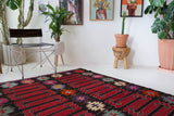 Vintage kilim rug in living room setting, bright colors, wild shaman, soft rug, bold color, Portland, Oregon, rug store, rug shop, local shop, vintage rug, modern kilim, warm colors