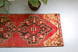 Vintage Anatolian Runner Rug 2.11ftx10.7ft