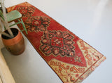 Vintage Anatolian Runner Rug 2.11ftx10.7ft