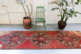 Vintage Anatolian Runner Rug 2.11ftx10.7ft