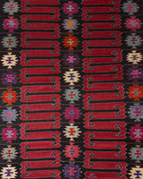 Vintage kilim rug in living room setting, bright colors, wild shaman, soft rug, bold color, Portland, Oregon, rug store, rug shop, local shop, vintage rug, modern kilim, warm colors