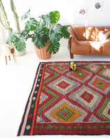 Turkish rug, vintage rug, flat weave, kilim rug, large area rug, square rug, Wild Shaman, Portland, Oregon, rug store, rug shop, local shop, bright colors, area rug, bold color