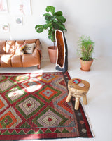 Turkish rug, vintage rug, flat weave, kilim rug, large area rug, square rug, Wild Shaman, Portland, Oregon, rug store, rug shop, local shop, bright colors, area rug, bold color