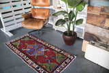 Vintage Faded Anatolian Turkish Rug 2.6ftx5.5ft
