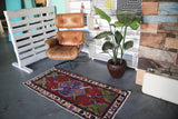 Vintage Faded Anatolian Turkish Rug 2.6ftx5.5ft