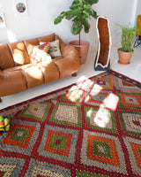 Turkish rug, vintage rug, flat weave, kilim rug, large area rug, square rug, Wild Shaman, Portland, Oregon, rug store, rug shop, local shop, bright colors, area rug, bold color