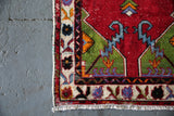 Vintage Faded Anatolian Turkish Rug 2.6ftx5.5ft