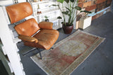 Vintage Faded Anatolian Rug 2.9ftx6ft